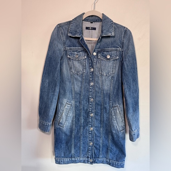 7 For All Mankind Dresses & Skirts - Vintage 7 For All Mankind Medium Wash Blue Denim Dress Y2K style, XS